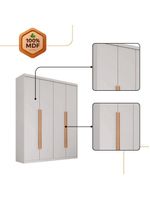 Guarda Roupa Infantil Sonho 4 Portas 2 Gavetas Branco-naturalle MDF