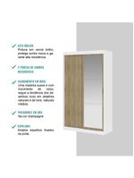 Guarda Roupa Solteiro Infantil Nivus 2 Portas de Correr 2 Gavetas Branco MDP