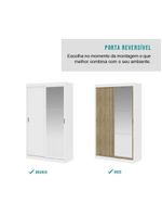 Guarda Roupa Solteiro Infantil Nivus 2 Portas de Correr 2 Gavetas Branco MDP