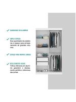 Guarda Roupa Solteiro Infantil Nivus 2 Portas de Correr 2 Gavetas Branco MDP