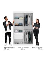 Guarda Roupa Solteiro Infantil Nivus 2 Portas de Correr 2 Gavetas Branco MDP