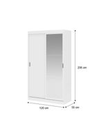 Guarda Roupa Solteiro Infantil Nivus 2 Portas de Correr 2 Gavetas Branco MDP