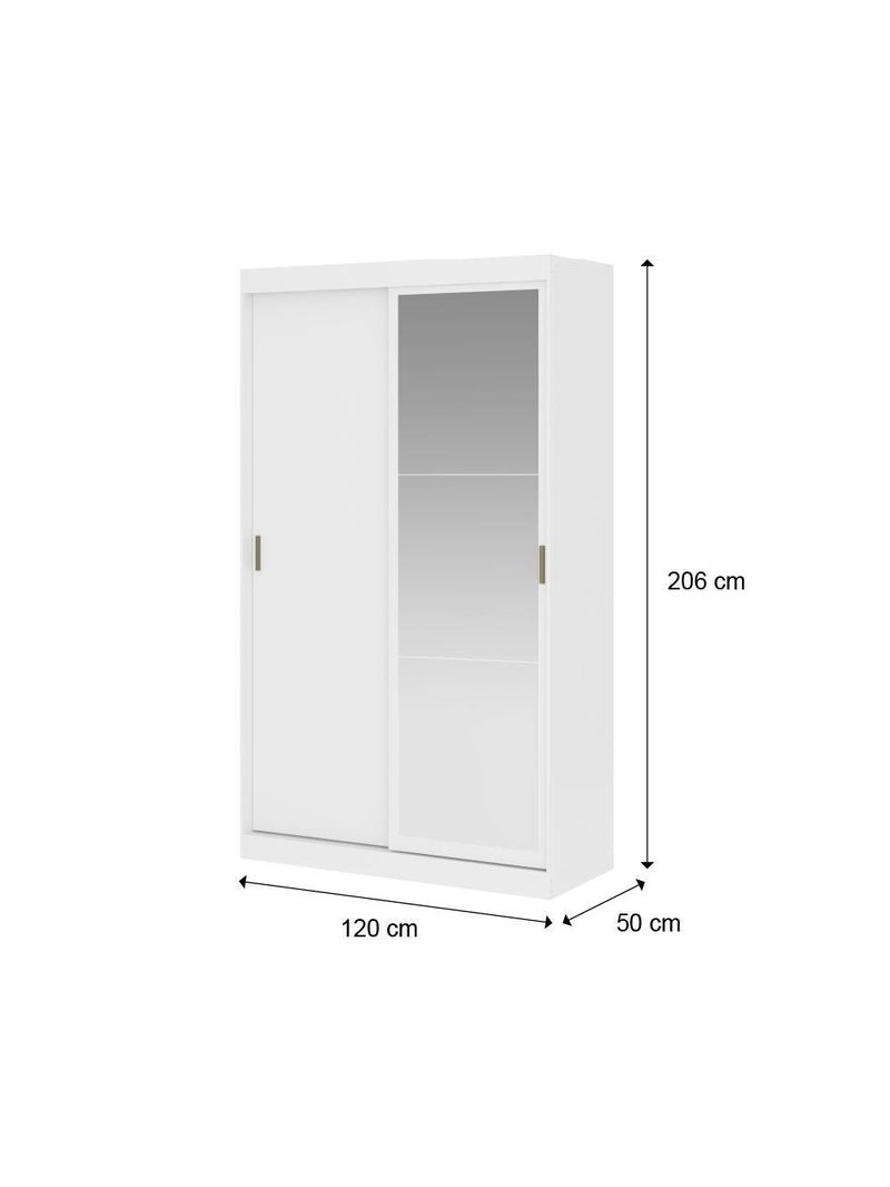 Guarda Roupa Solteiro Infantil Nivus 2 Portas de Correr 2 Gavetas Branco MDP