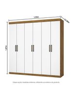 Guarda Roupa Infantil Iona 6 Portas Freijó Com Branco