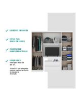 Guarda Roupa Infantil 6 Portas Branco C/ Escrivaninha