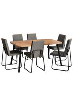Conjunto Sala De Jantar 6 Cadeiras Parma Carraro Nogal E Preto