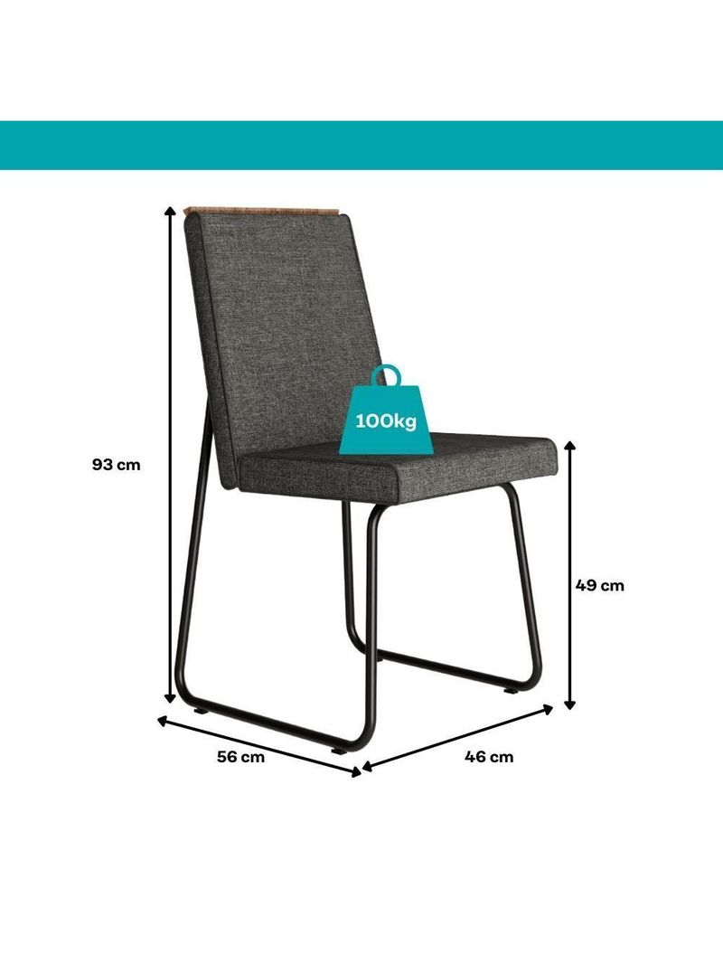 Conjunto Sala De Jantar 6 Cadeiras Parma Carraro Nogal E Preto