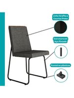 Conjunto Sala De Jantar 6 Cadeiras Parma Carraro Nogal E Preto