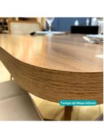 Conjunto Sala De Jantar 6 Cadeiras Parma Carraro Nogal E Preto