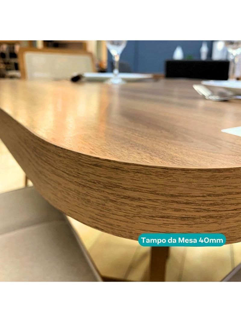 Conjunto Sala De Jantar 6 Cadeiras Parma Carraro Nogal E Preto