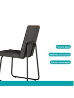 Conjunto Sala De Jantar 6 Cadeiras Parma Carraro Nogal E Preto