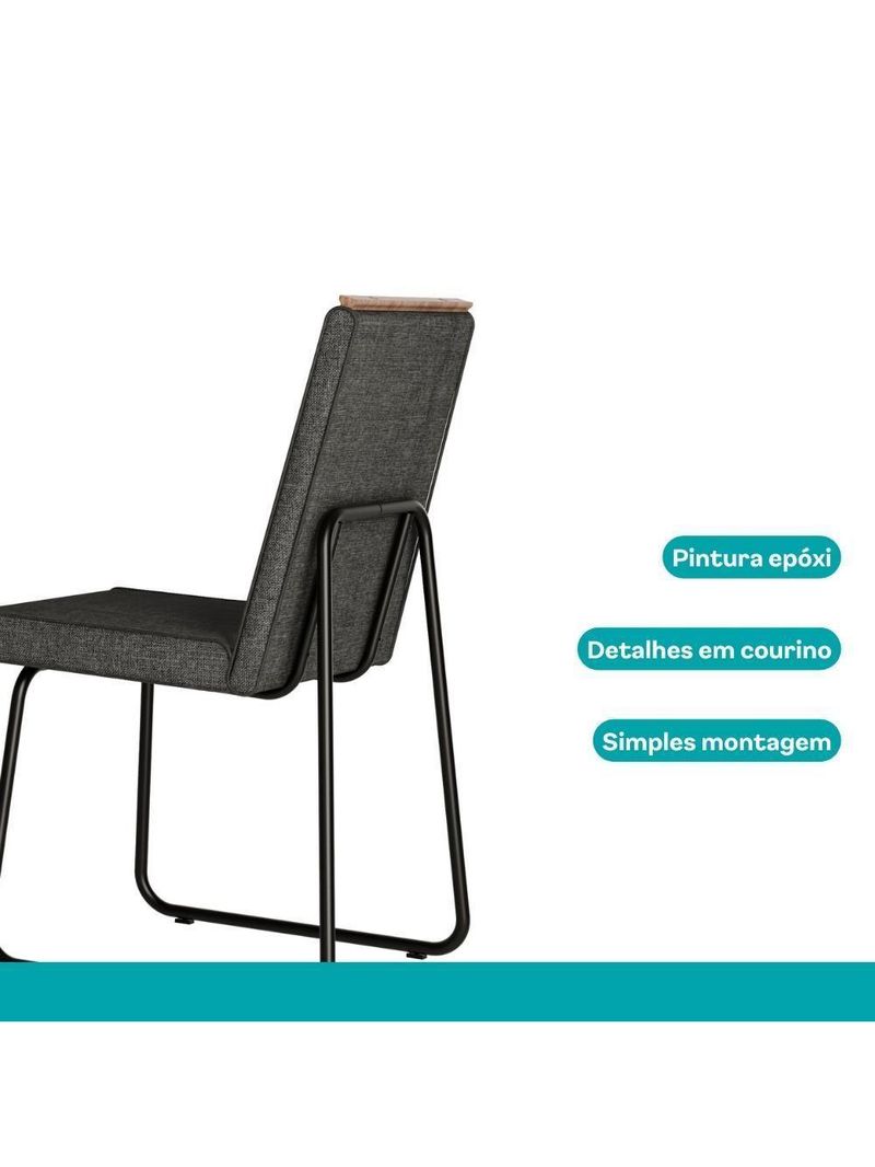 Conjunto Sala De Jantar 6 Cadeiras Parma Carraro Nogal E Preto