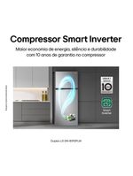 Geladeira lg frost free duplex com gaveta fresh zone e multi air flow inox look - 395l