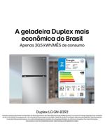 Geladeira lg frost free duplex com gaveta fresh zone e multi air flow inox look - 395l