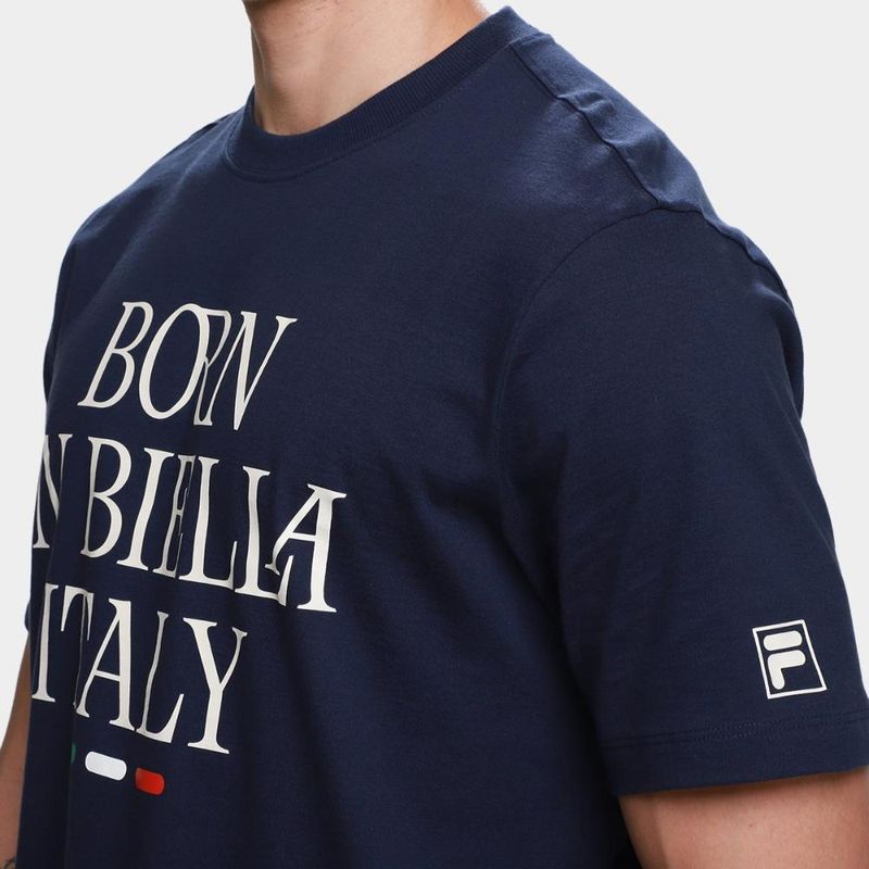 Camiseta fila comfort born in biella letter masculina