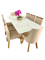 Sala De Jantar Completa 8 Cadeiras 2,0x1,0m Lara Art Salas