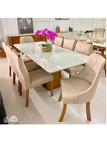 Sala De Jantar Completa 8 Cadeiras 2,0x1,0m Lara Art Salas