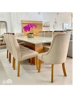 Sala De Jantar Completa 8 Cadeiras 2,0x1,0m Lara Art Salas