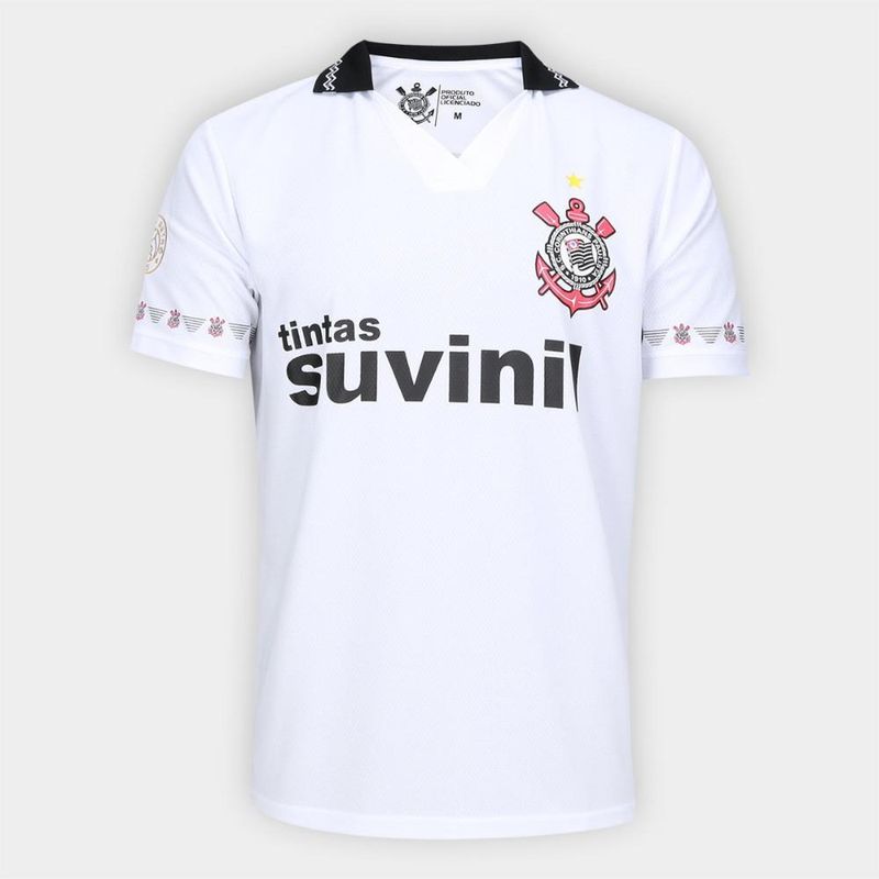 Camisa corinthians retrô suvinil 1995 masculina