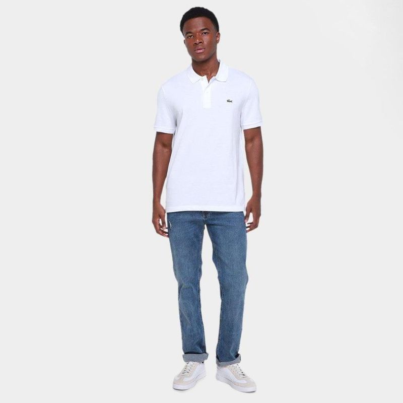 Camisa polo lacoste slim fit piquet masculina