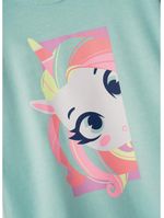 Camiseta infantil manga longa algodão unicórnio shine