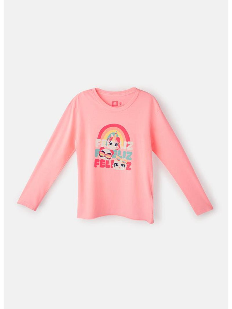 Camiseta infantil manga longa algodão multibichos