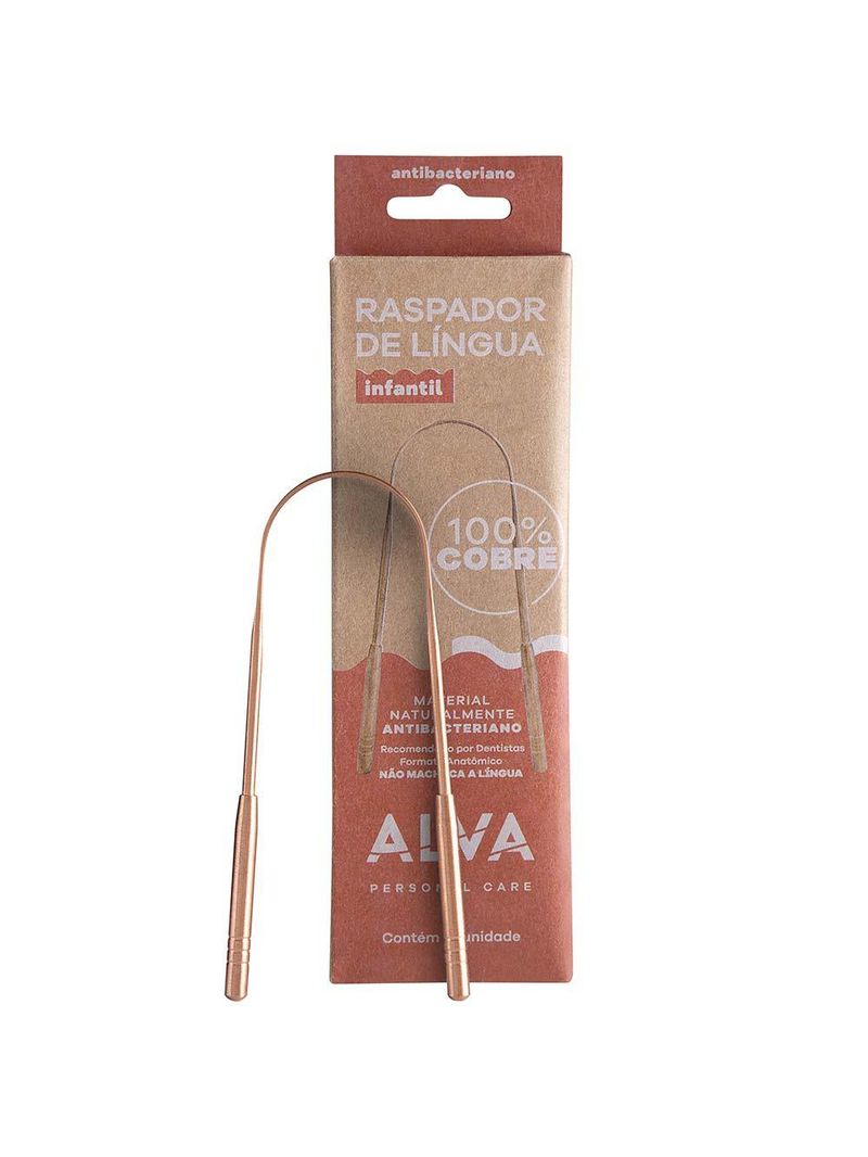 Raspador de língua infantil alva