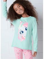 Camiseta infantil manga longa algodão unicórnio shine