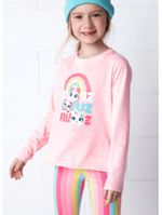 Camiseta infantil manga longa algodão multibichos