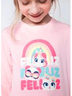 Camiseta infantil manga longa algodão multibichos