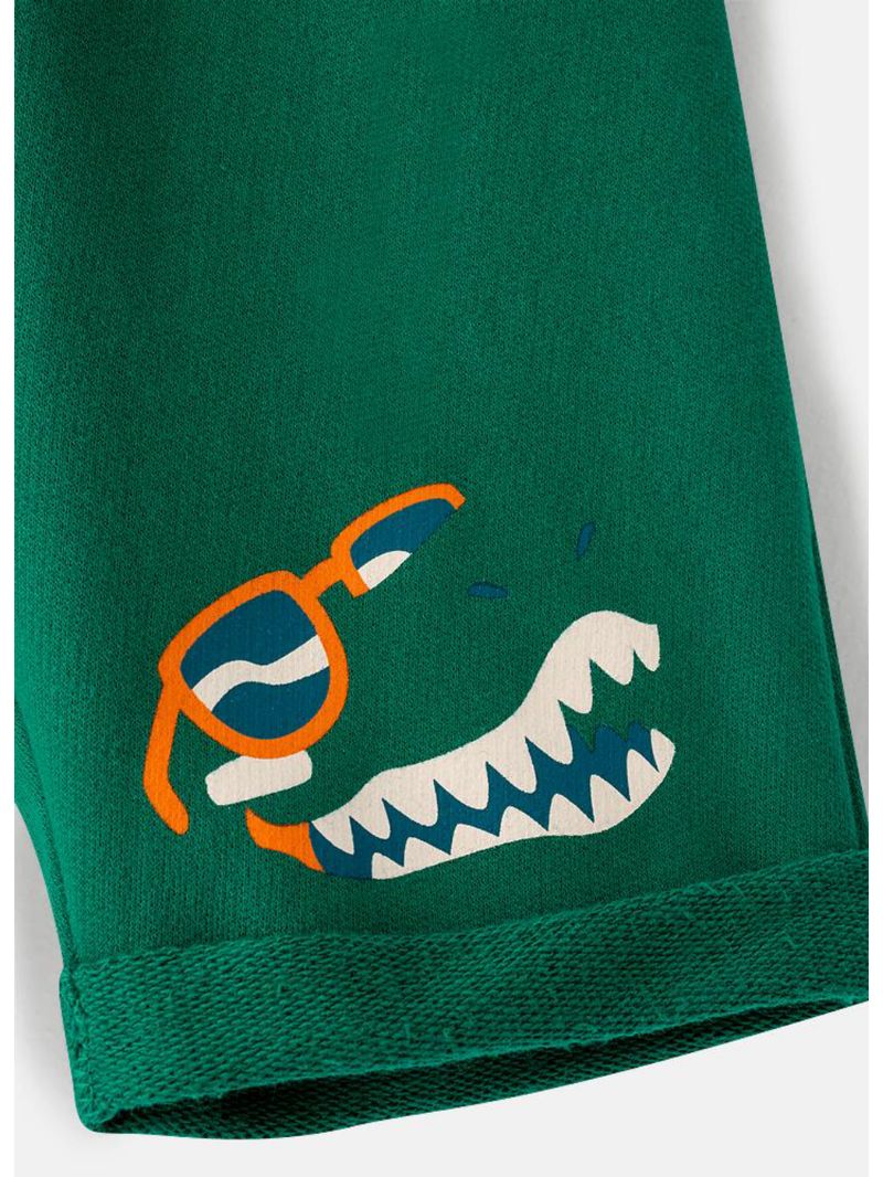 Bermuda infantil moletom dino surf