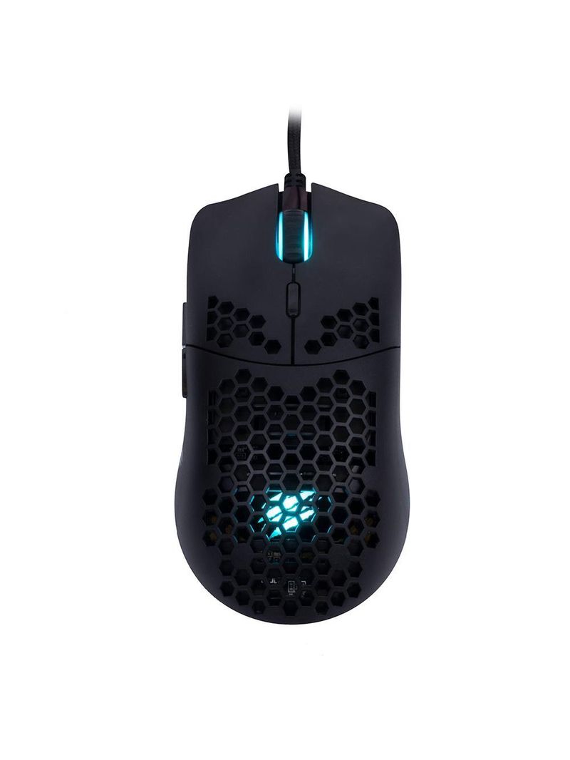 Mouse gamer ultra leve - dyon-x ms322s - rgb - 7 botoes - 6200 dpi preto