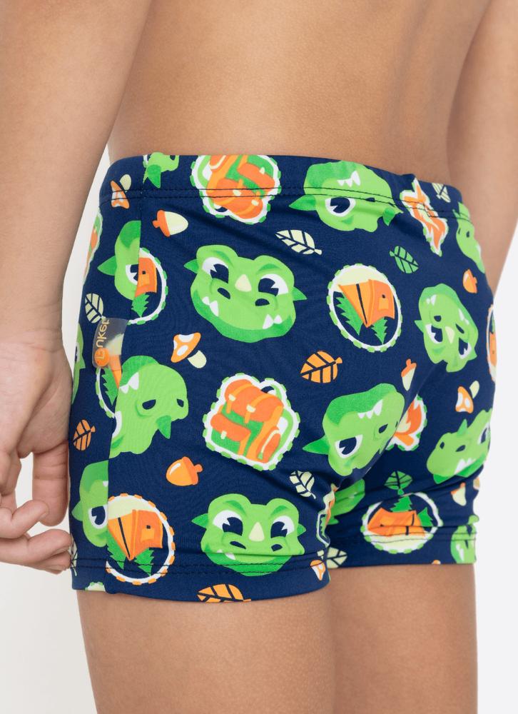 Sunga boxer menino dragão camping