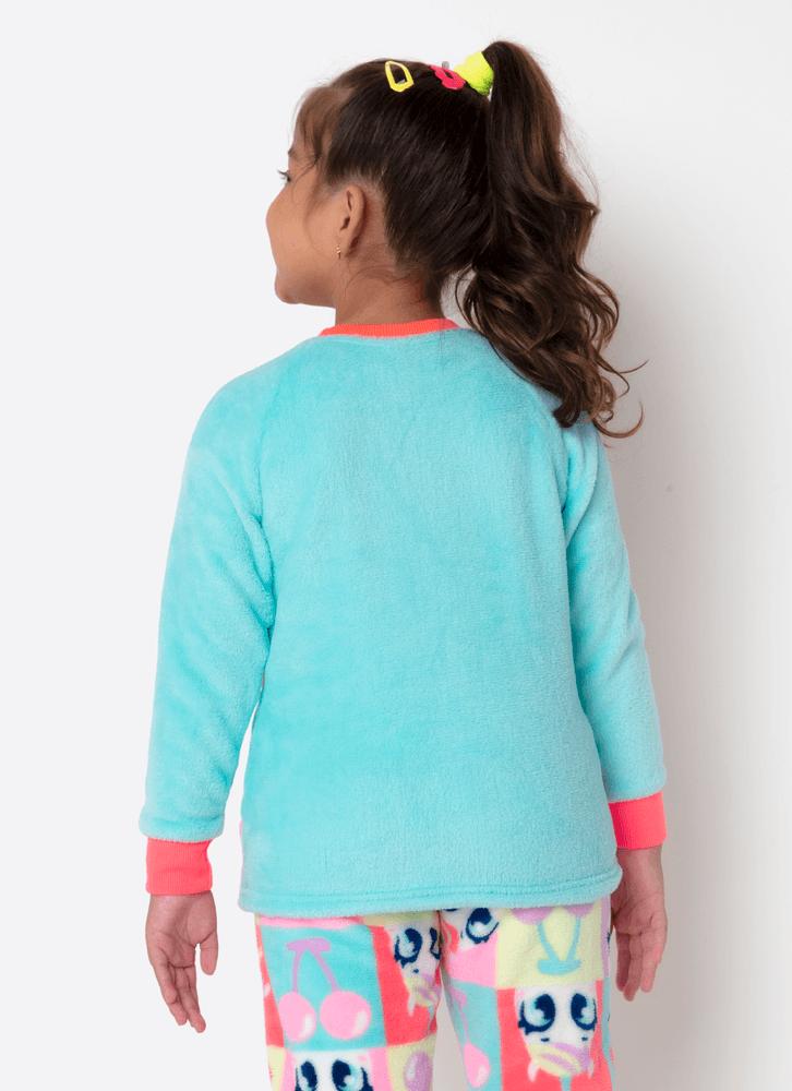 Pijama manga longa soft menina unicórnio cherry