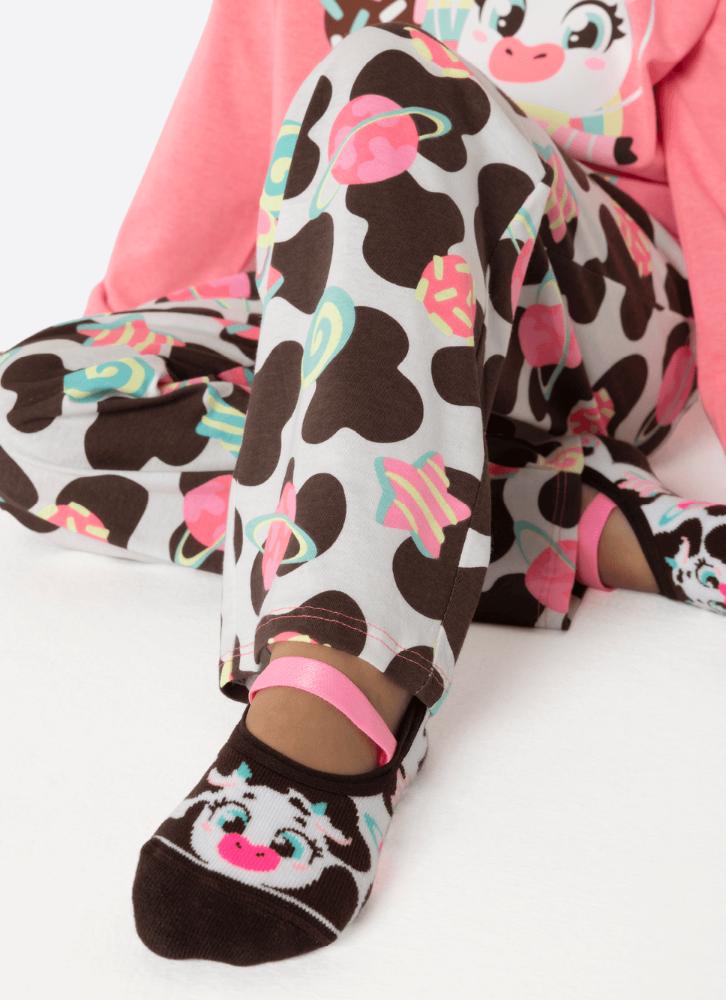 Pijama manga longa menina vaca chocolate
