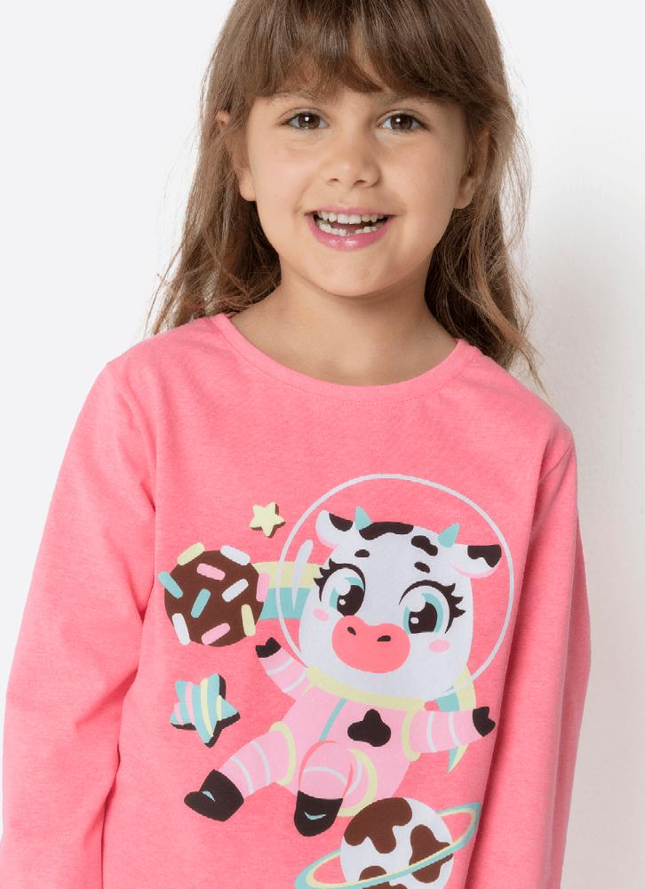 Pijama manga longa menina vaca chocolate