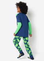 Pijama manga longa menino teen dragão camping