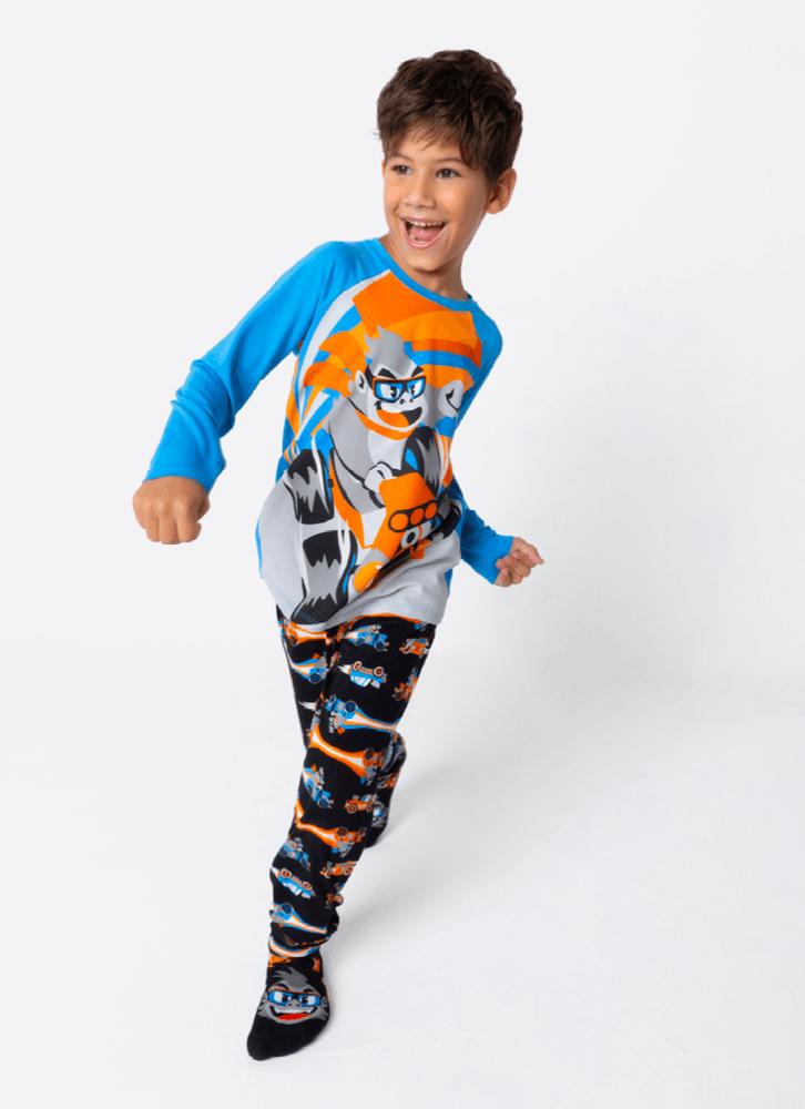 Pijama manga longa viscolycra menino gorila racing