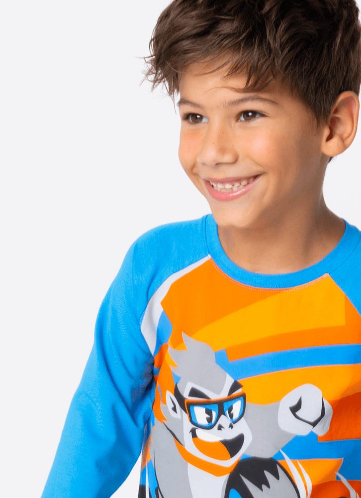 Pijama manga longa viscolycra menino gorila racing