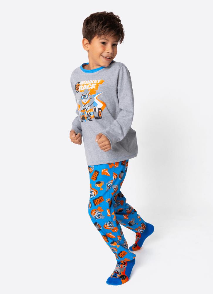 Pijama manga longa menino gorila racing
