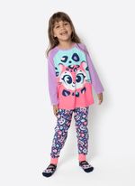 Pijama manga longa menina onça