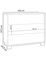 Cômoda Para Quarto 3 Gavetas 105cm Click D03 Freijó Off White - Lyam Decor