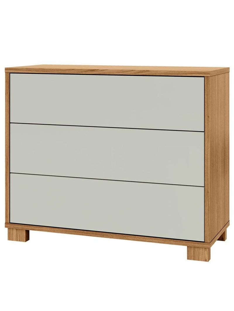 Cômoda Para Quarto 3 Gavetas 105cm Click D03 Freijó Off White - Lyam Decor