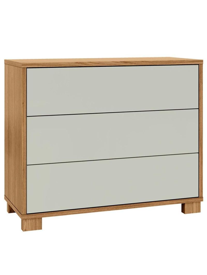 Cômoda Para Quarto 3 Gavetas 105cm Click D03 Freijó Off White - Lyam Decor