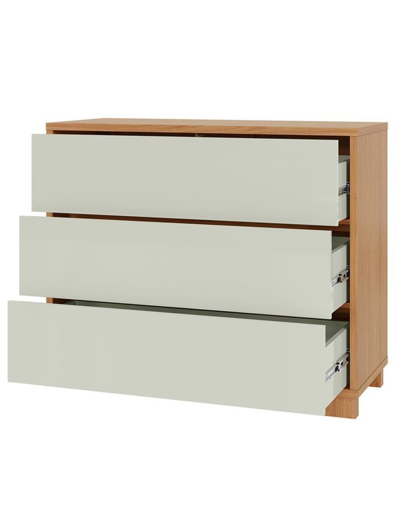 Cômoda Para Quarto 3 Gavetas 105cm Click D03 Freijó Off White - Lyam Decor