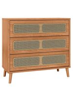 Cômoda Para Quarto 3 Gavetas Com Palha 105cm Pés Retrô Arnoni D03 Freijó - Lyam Decor
