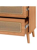 Cômoda Para Quarto 3 Gavetas Com Palha 105cm Pés Retrô Arnoni D03 Freijó - Lyam Decor