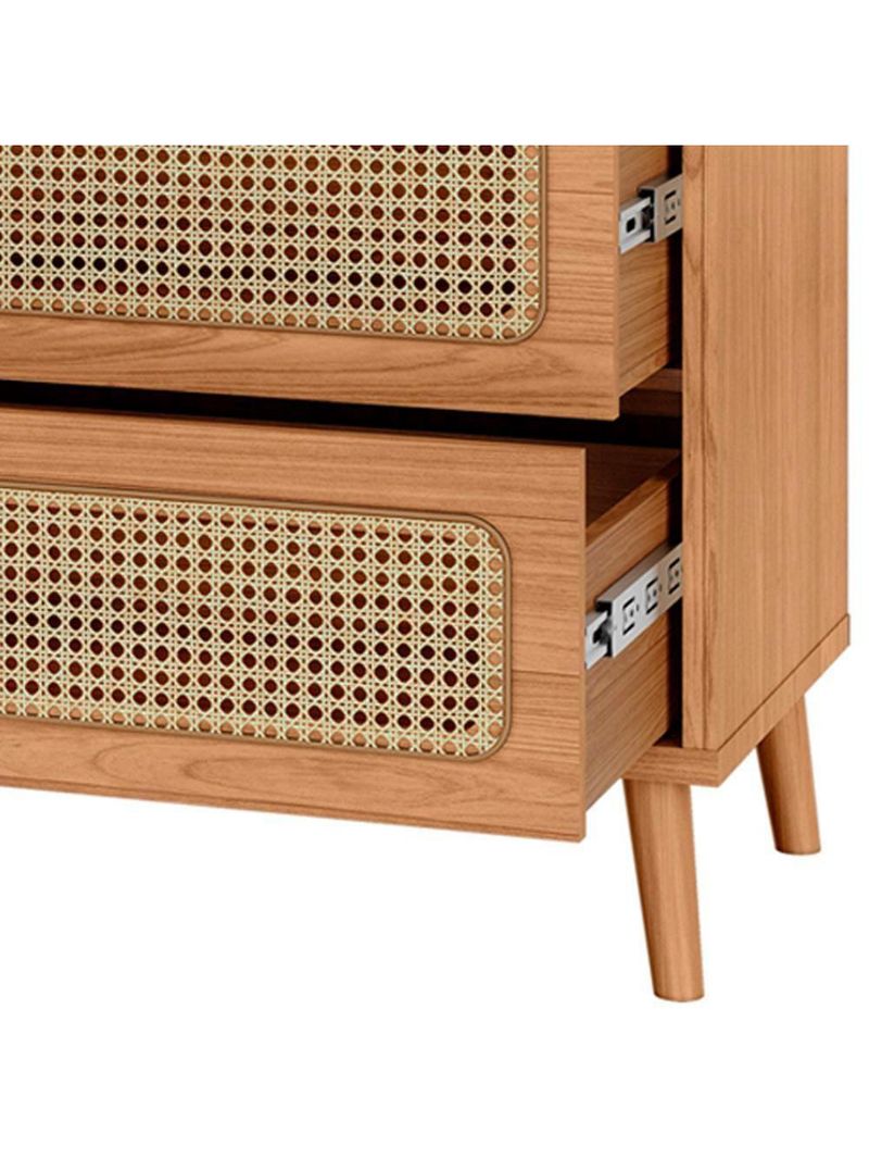 Cômoda Para Quarto 3 Gavetas Com Palha 105cm Pés Retrô Arnoni D03 Freijó - Lyam Decor