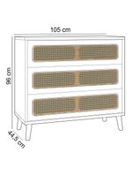 Cômoda Para Quarto 3 Gavetas Com Palha 105cm Pés Retrô Arnoni D03 Freijó - Lyam Decor