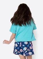 Pijama manga curta viscolycra menina teen unicórnio tênis